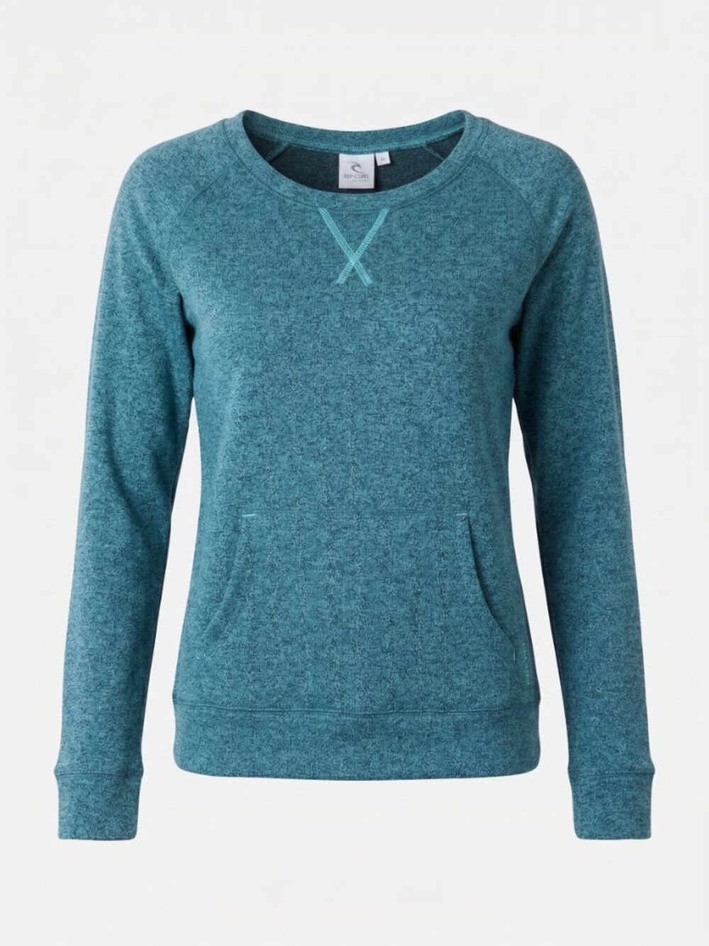 Rip Curl Gracie Pullover Fleece Sweatshirt Teal Heather Kangaroo Pocket Womens S